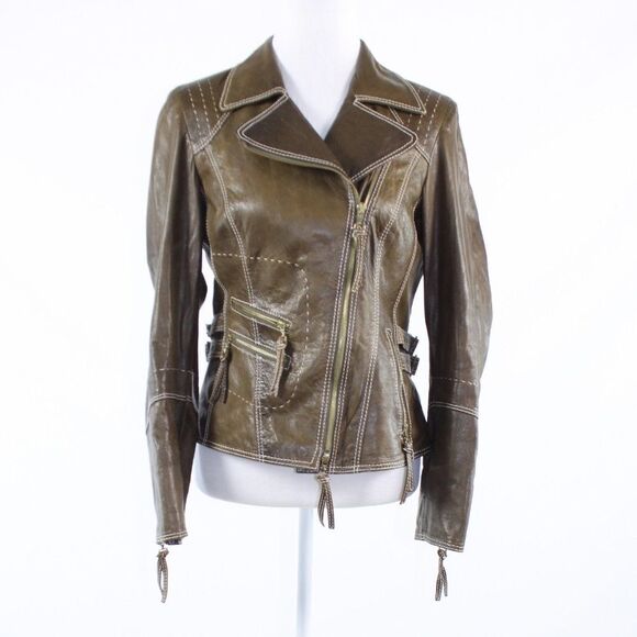 Crisca cool brown leather jacket 2 - Picture 1 of 8